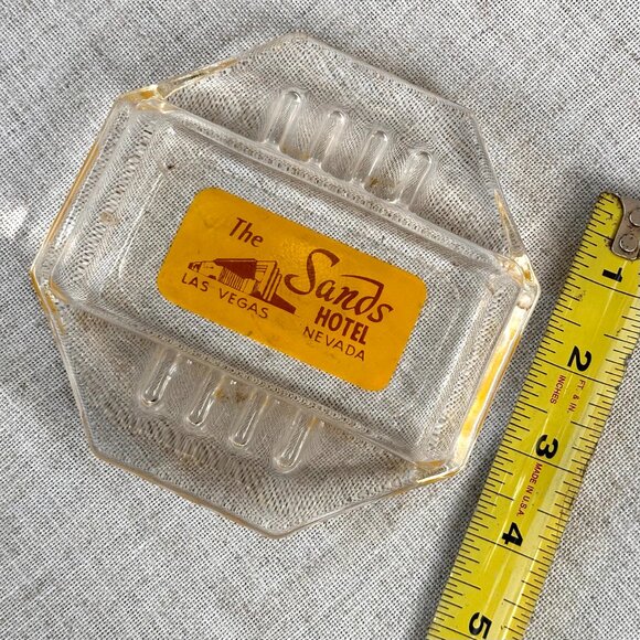 1960s The Sands Hotel Las Vegas Glass Ashtray - Picture 5 of 7